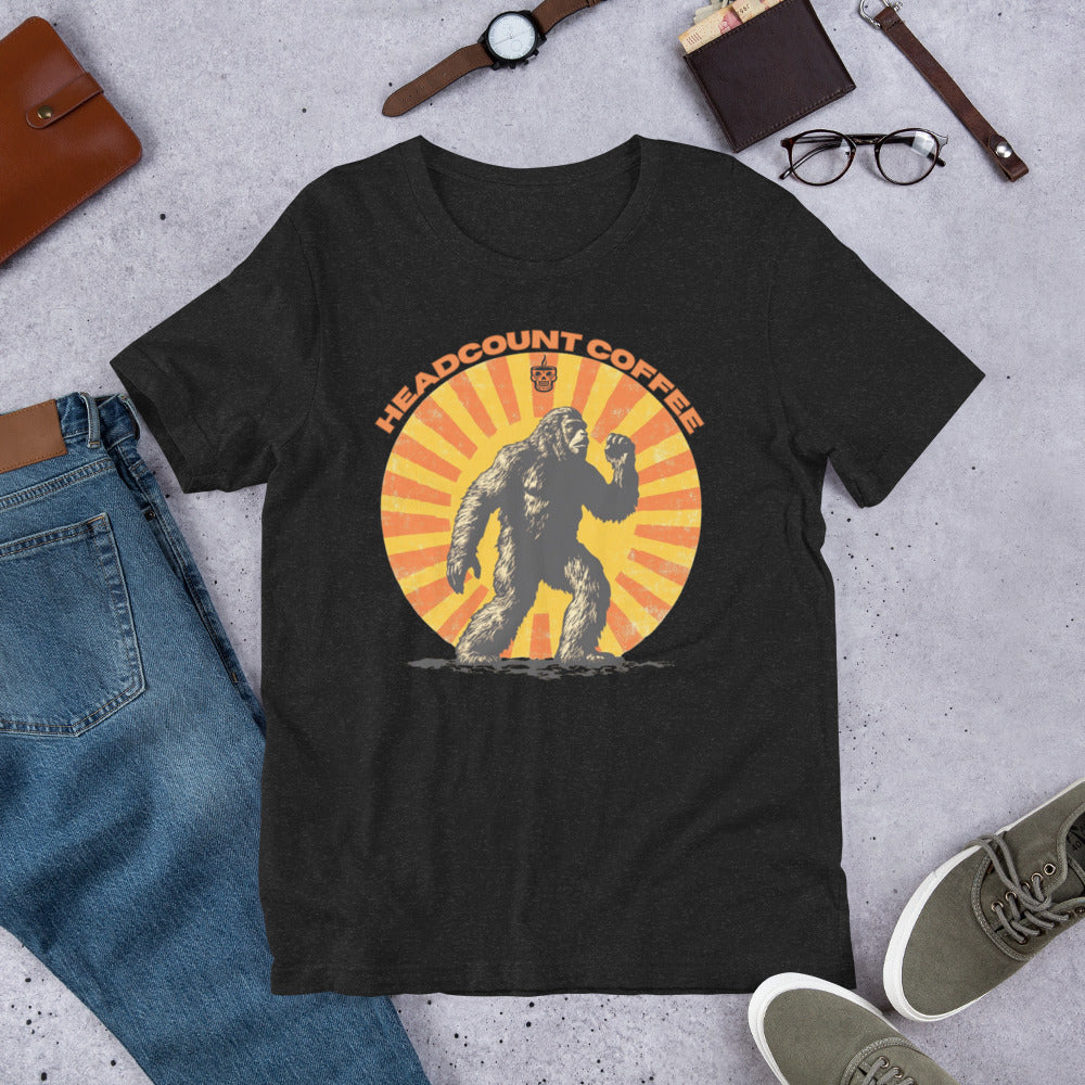 Bigfoot Headcount Coffee Unisex t-shirt