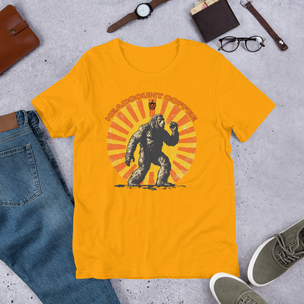 Bigfoot Headcount Coffee Unisex t-shirt