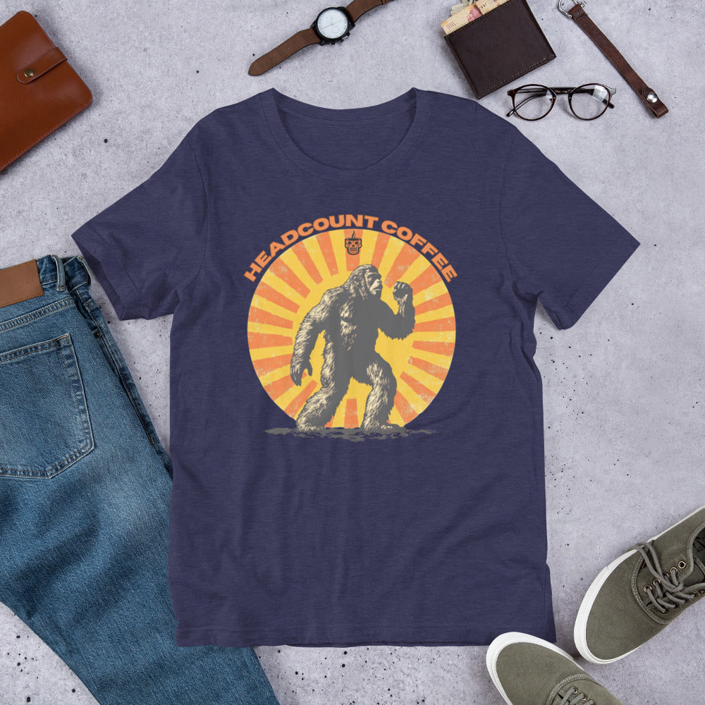 Bigfoot Headcount Coffee Unisex t-shirt