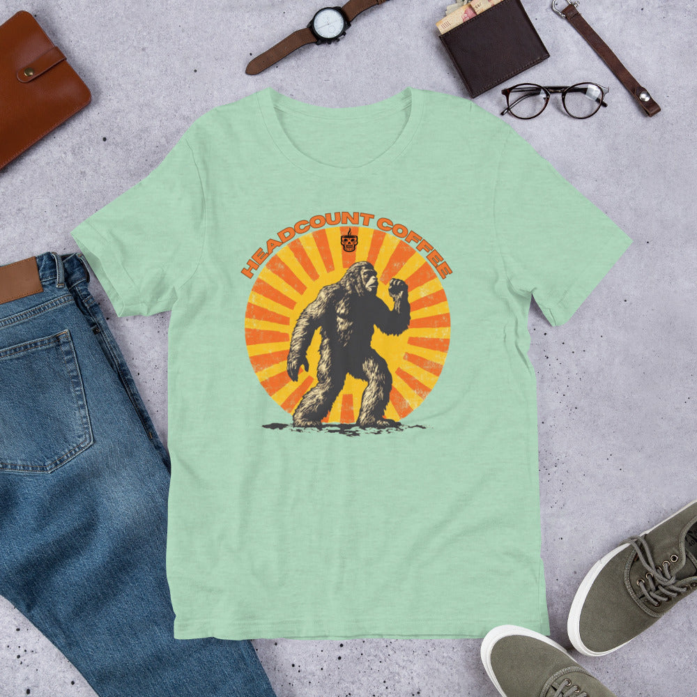 Bigfoot Headcount Coffee Unisex t-shirt