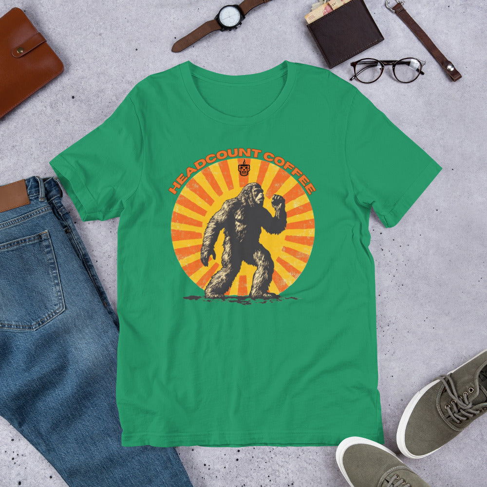 Bigfoot Headcount Coffee Unisex t-shirt