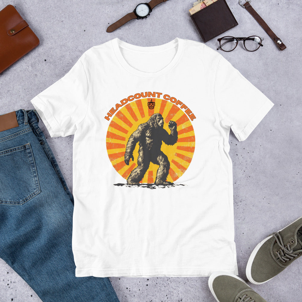 Bigfoot Headcount Coffee Unisex t-shirt